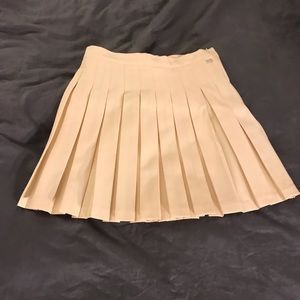 Pull & Bear Cream Pleated Skirt